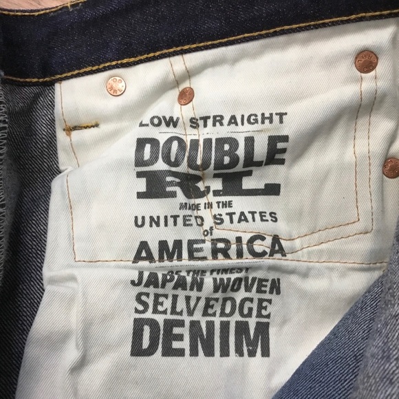 RRL double rl Mens Low Straight Japan Woven Selveged Denim Jeans new faded wash